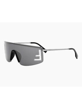 Green 0248 Waves Ff0248s Stripe Flash Mirrored Round Runway Sunglasses FENDI FF0248S 0248 Waves Green Stripe Mirrored Metal  main image 2